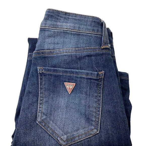 Guess Jeans Women's 24 Waist Blue Denim Stretch Jegging Jeans Mid-Rise - Picture 2 of 9